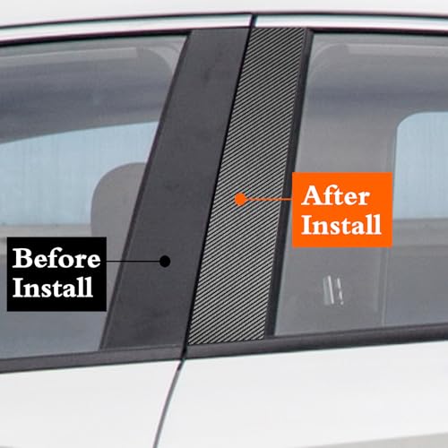 ramuel Door Window B+C Pillar Posts Pre-Cut Trim Kit Compatible with 10th Generation Sedan Honda Civic 2016-2021 Exterior Accessories Anti Scratched Side Window Molding Cover(6pcs,Carbon Fiber)