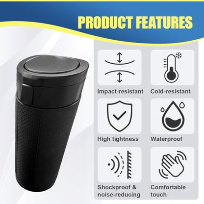 Car Cup Holder Trash Can with Lid, Leakproof Mini Auto Side Door Garbage Bin with Storage Bag, Universal Vehicle Interior Organizer Accessories for SUV, Sedan, Truck, Home, Office(Black-2PCS) - size: Black-2PCS