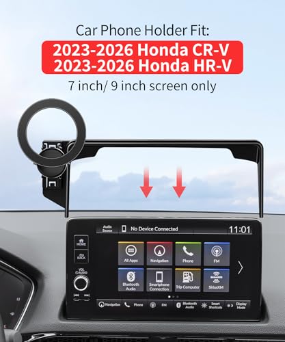 MaserWeller Car Phone Holder for Honda HR-V HRV 2023-2026 Accessories/CR-V CRV 2023 2024 2025 2026 Accessories 7/9-inch Screen Fixed Clip,Phone Mount Compatible with MagSafe, 360° Cell Phone Holder - size: For 23-26 Cr-v & 23-26 Hr-v (7/9 Inch Screen Only