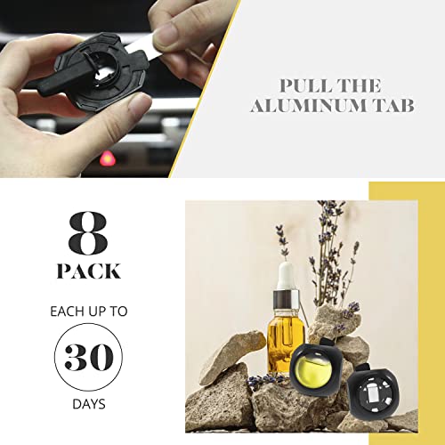 Car Air Freshener Vent Clips, 8 PK, 6 Vanilla, 2 New Car Scent, Provides Long-Lasting Scent, Up to 240 Days, Odor Eliminator - color: Vanilla
