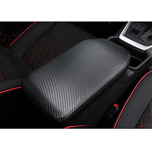 INTGET Center Console Armrest Cover for Toyota RAV4/RAV-4 Accessories 2025 2024 2023 2022 2021 2020 2019 Leather Middle Console Arm Rest Lid Cover Elbow Pad Protector(Carbon Fiber Texture) - color: black with carbon fiber texture
