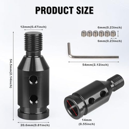 Universal Gear Shift Knob Adapter 12x1.25,Aluminum Alloy Shifter Knob Adapter,Gear Shift Adapter for Non-Threaded Manual Shifters M12x1.25(Black) - color: M12x1.25(Black)