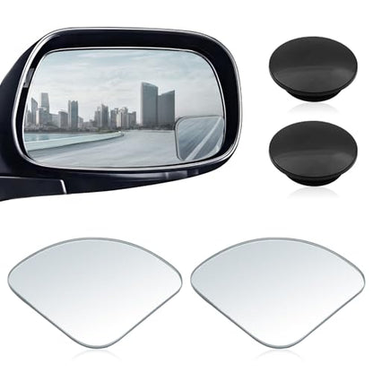 2-Pack Universal HD Blind Spot Mirrors, 360° Adjustable Frameless Convex Rear View Mirror for Cars, Trucks, SUVs, and Vans - Fan Shaped Side Mirrors Car Accessories (fan shape) - style: fan shape