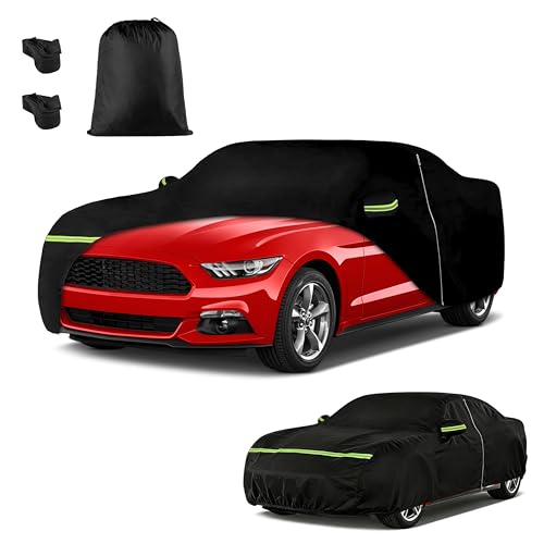 Car Cover for Ford Mustang 1994-2025, Custom Fit Waterproof All Weather Full Car Cover, Windproof Outdoor Cover with Driver-Side Zipper Door - size: for Ford Mustang