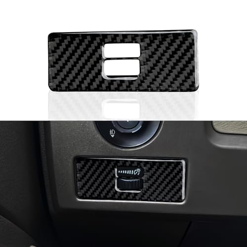 Car Carbon Fiber Dash Headlight Switch Panel Decal Interior Cover Trim Accessories for Ford F150 2009 2010 2011 2012 2013 2014 （Style C - color: Headlight Switch Panel, C