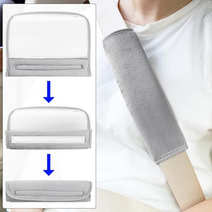 yuntop 2 PCS Car Seat Belt Pads Cover Soft Seat Belt Shoulder Pad Safety Belt Strap Shoulder Pad Comfortable Driving Compatible with Most Cars Helps Protect You Neck and Shoulder (Gray) - color: Gray