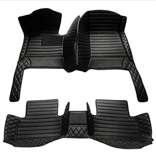 Custom Luxury Leather Car Floor Mats Upgrade Your Car's Interior All-Weather Protection for Cars, SUVs, Trucks Compatible with Automotive Mats (Black Stripe) - color: Black stripe