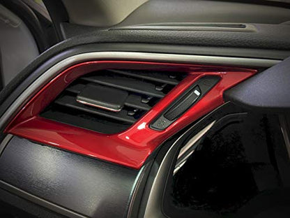 GZXinWei Red Dashboard Air Vent Outlet Cover Trim Interior Frame Panel Sticker for Honda 10th Gen Civic 2016 2017 2018 2019 2020 2021 - color: Red