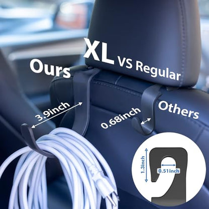 Travel Depot XL Hard Hat Holder for Truck, Heavy-Duty Headrest Hooks, Seat Back Organizer for Hard Hats, Bags & Gear, Universal Truck & Car Headrest Organizer, 2-Pack - size: 2 Pack