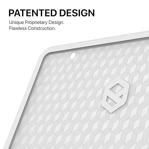 Rightcar Solutions Car Plate Frame, Silicone License Plate Frame, Rust-Proof Rattle-Proof Weather-Proof License Plate Holder for Front or Rear, White, 1 Pack - color: White
