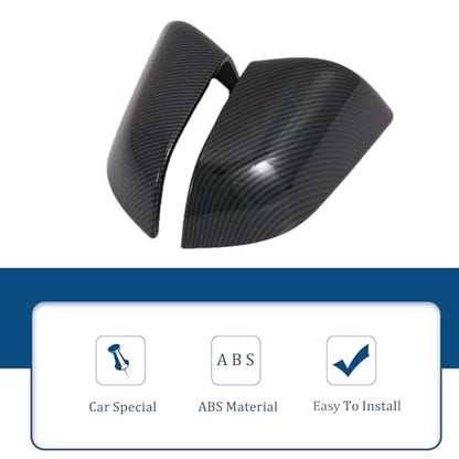 Door Rearview Mirror Cover Frame Trim for Tesla Model 3 2017-2023 Car Exterior Decoration (Pack of 2) (ABS Imitation Carbon Fiber Pattern)