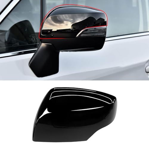 Yumzeco 1PC Compatible with Subaru Side Mirror Cover Forester/Outback/Impreza/Crosstrek/Legacy, Driver Side for Subaru Mirror Cap W/Light Clip-on 91059AJ210 Replacement-Left, Glossy Black - color: W/Light Mirror Top Cover, size: Left Driver Side