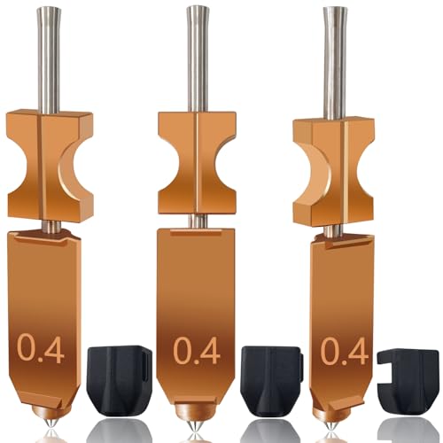 Upgrade 3PK 0.4MM AD5X Hotend for Falshforge AD5X Nozzle High Flow 32mm³/s High Speed Hardened Steel Quick Detachable Nozzle High Speed Print Head Replacement with Extra 3PK Silcone Sock - style: 0.4MM Hotend(3PK)