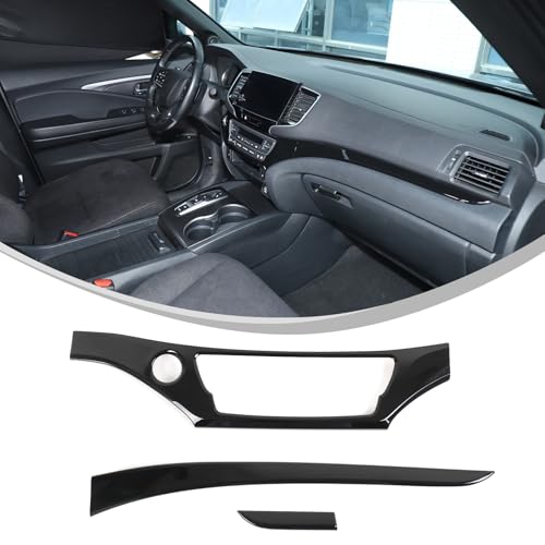 Dashboard Panel Cover Trim for Honda Pilot 2016-2022/ Passport 2019-2025/ Ridgeline 2016-2020 Accessories, Center Console Panel Strip Trim, Center Console Upper Center Pillar Trim, ABS (Glossy Black) - color: Glossy Black