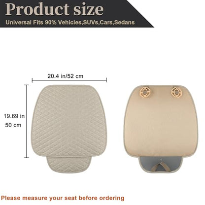 West Llama Linen Car Seat Covers,Bottom Seat Covers for Cars Include 1 Piece Front Driver Seat Pad Mat Universal Fits 90% Vehicles,SUVs,Cars,Sedans(1Piece-Beige) - color: A-Beige, size: 1 Front Bottom Seat Covers