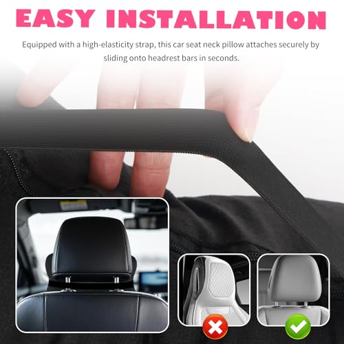 2PCS Soft Car Headrest Pillow,Ergonomic Car Neck Pillow for Driving Relief Neck Fatigue,Universal Cars Pillows Headrest for Cars Interior Accessories with Detachable Cover