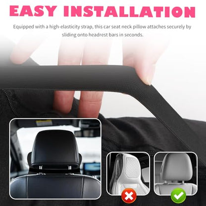 2PCS Soft Car Headrest Pillow,Ergonomic Car Neck Pillow for Driving Relief Neck Fatigue,Universal Cars Pillows Headrest for Cars Interior Accessories with Detachable Cover