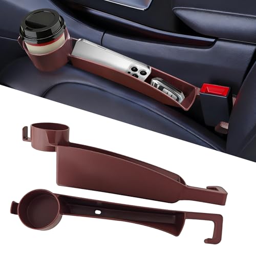 2PCS Car Seat Gap Filler Organizer, Console Side Organizer, Seats Gap Organizer with Phone Holder, Multifunctional Car Seat Filler Gap Space Prevents Things Dropping for Most Vehicles (Red) - color: Red