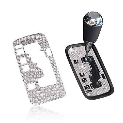 1 Pack Bling Gear Shift Box Frame Cover, Gear Shift Panel Trim Sticker, Bling Car Interior Accessories for Jeep Wrangler (Silver) - color: Silver, size: 1 Pc