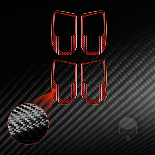 Red Real Carbon Fiber Kit Compatible with Dodge Ram 1500/2500/3500 2013 2014 2015 2016 2017 2018 Interior Accessories Car Inner Door Handle Paint Guard Cover Trim (Not fit Tradesman and Express trims) - color: Red 34