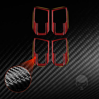 Red Real Carbon Fiber Kit Compatible with Dodge Ram 1500/2500/3500 2013 2014 2015 2016 2017 2018 Interior Accessories Car Inner Door Handle Paint Guard Cover Trim (Not fit Tradesman and Express trims) - color: Red 34