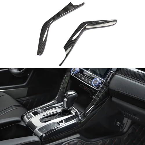 YINGTUU for Honda Civic Accessories 10th Gen 2016 2017 2018 2019 2020 2021 Side Gear Shift Panel Frame Trims Carbon Fiber Pattern - color: Side Gear Shift Panel Strips Trims
