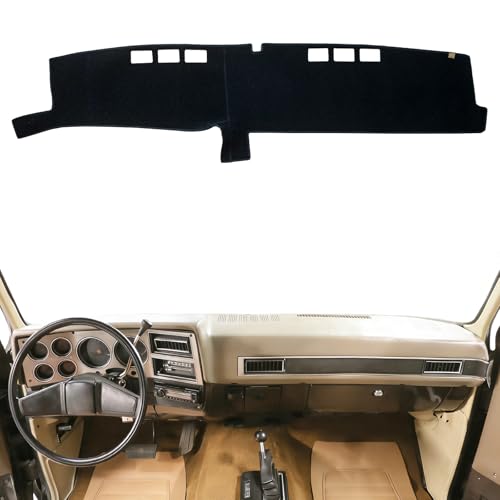 Dashboard Cover Dash Mat Fit for 1986-1981 Chevy/G-MC C10 C20 C30 K10 K20 K30 (for Left Hand Drive),Car Dash Board Mat Anti-Glare Carpet,Non-Slip Pad (Black) - color: Black, size: Fit 81-86 C10/C20/K10/K20