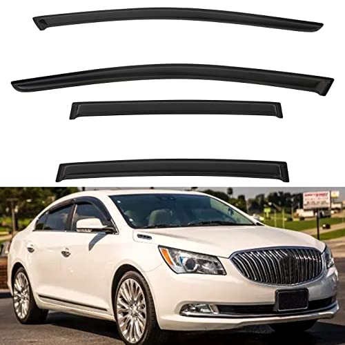 4pcs Front+Rear Smoke Tint Sun/Rain Guard Outside Mount Tape-On Vent Window Visors Compatible with 10-16 Lacrosse - size: Compatible with 2010-2016 Buick LaCrosse