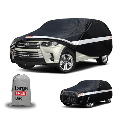 Toyota Car Cover Custom Fit for Toyota Highlander, Waterproof Car Cover for Automobiles All Weather, Lightweight Full Exterior Cover Outdoor Sun Rain Dust Snow Wind Protection. - size: Custom Fit Toyota Highlander