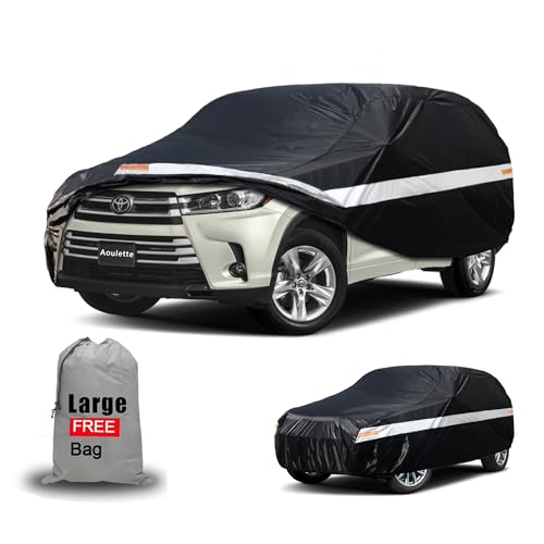 Toyota Car Cover Custom Fit for Toyota Highlander, Waterproof Car Cover for Automobiles All Weather, Lightweight Full Exterior Cover Outdoor Sun Rain Dust Snow Wind Protection. - size: Custom Fit Toyota Highlander