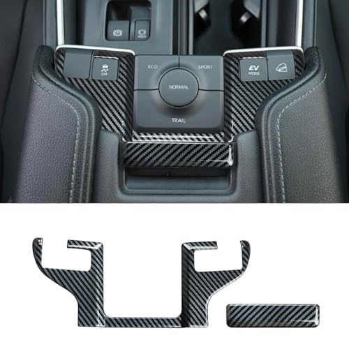INTGET Car Armrest Box Switch Trim Cover for 2026 Toyota Grand Highlander Accessories 2024 2025 ABS Carbon Fiber Style 2PCS Center Console Storage Box Release Button Panel Sticker Interior Decoration - color: 2 PCS Armrest Box Button Cover