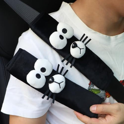 Car Plush seat Belt Cover Shoulder pad, Cute Little Dog Pattern Design, Interior Decoration Product, Suitable for Children and Adults (Cute Dog)
