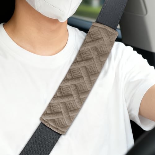 2PCS Car Seat Belt Covers, Plush Seat Belt Shoulder Pads, Seat Belt Shoulder Guard, Shoulder Strap Neck Cushion Protector, Universal Car Comfortable Accessories for Car SUV Truck (Beige) - color: Beige
