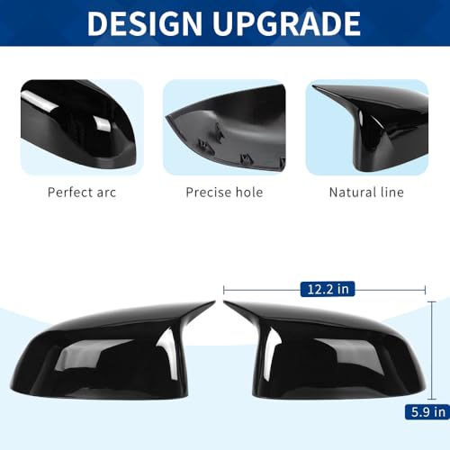 Side Mirror Cover Compatible with X3 G01 X4 G02 / Pre-lci X5 G05 X6 G06 X7 G07 (Gloss Black, G01 G02 G05) - color: Gloss Black, size: G01 G02 G05