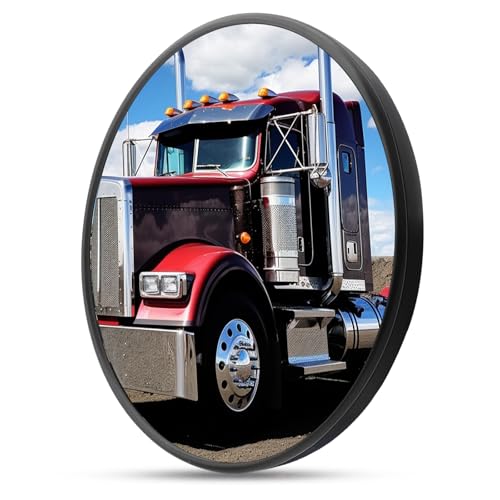 Convex Mirror for Truck with Bracket, Truck Blind Spot Mirrors Universal 360° Adjustable Round Spot Mirrors for Trucks Off-road Replacement (1Pcs, 6.7inch)