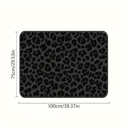 Universal Car Trunk Mat 29" x 39", Black Fashion Leopard All Weather Trunk Protection Cargo Liner, Durable Cargo Mat Rear Trunk Liner, Stylish Vehicle Interior Accessories Suitable for Most Car Models - color: Black Leopard