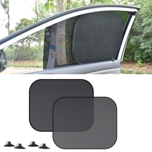 2PCS Car Side Window Sun Shade with 4 Suction Cups - Sun, Glare and UV Rays Protection - Universal Automotive Window Thermal Protectors Accessories for Truck SUV Car (17.3"x14.2") - size: 17.3"x14.2"