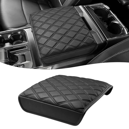 Center Console Armrest Cover for Ford F150 2021 2022 2023 2024 2025 2026, Arm Rest Protective Cushion Pad, Interior Accessories, Black (Fits Work Surface Console Only) - size: Work Surface, 21-26 F150, Black