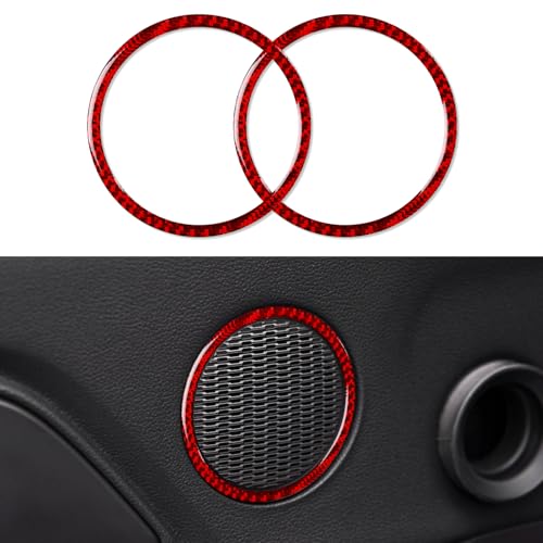 Car Carbon Fiber Decal Door Audio Speaker Sticker for Ford Mustang 2015 2016 2017 2018 2019 2020 2021 2022 2023 Accessories - color: Audio Speaker