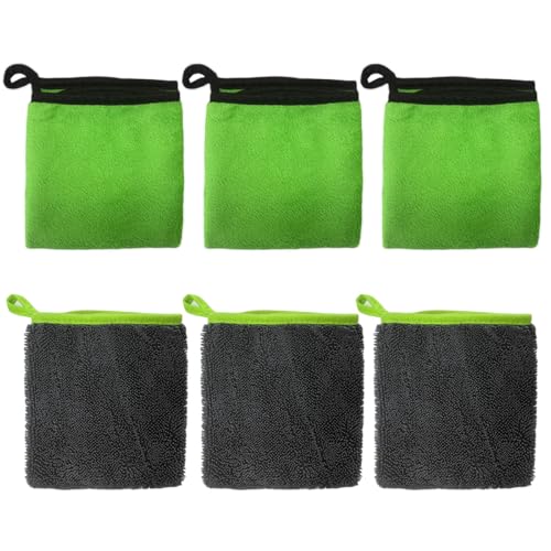 Microfiber Towels for Cars, 16"×12" No-Scratch No-Lint Cleaning Cloth, Highly Absorbent Car Window Drying Towel, Auto Interior & Exterior Detailing Supplies for Cars/Boats/Trucks(6PCS) - size: 6PCS