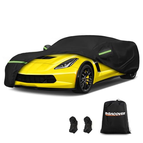 420D Waterproof for C7 Corvette Car Cover All Weather Protection Waterproof Windproof for 2014-2019 C7 Stingray, for C7 Chevy Corvette Stingray Z51 Z06 - color: Black, size: C7 2014-2019
