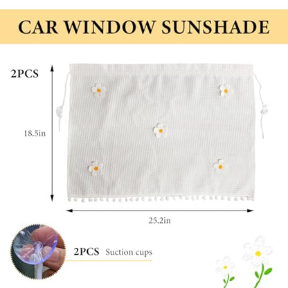 2PCS Car Window Sun Shade, 25.2"x18.5" Cotton Curtain Vehicle Window Shades for Baby Kids Children, Cartoon Sunshade Protector Heat Blocker Cover for Auto Side Windows - color: 2pcs
