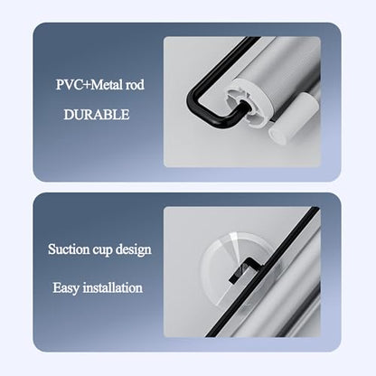 No Drilling Retractable Roller Window Shades (2 Pack), Suction Cups Window Shade Removable Blackout Window Cover Easy to Install for Living Room Bedroom Car Window Office Bathroom (15.7"x49") - size: 15.7"x49"