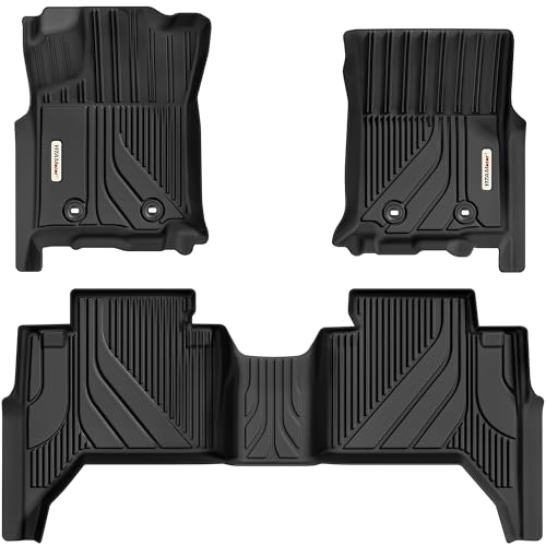 YITAMOTOR Floor Mats for Toyota Tacoma 2016-2023 Double Cab Automatic, Custom Fit All Weather Anti-Slip TPE Rubber Mat, Toyota Tacoma Accessories SR/SR5/TRD/Limited/Trail Floor Liner, 1st & 2nd Row - style: 2016-2023 | For Toyota Tacoma Double Cab Automat