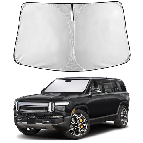 EcoNour Windshield Sunshade Compatible for Rivian R1S / R1T 2022-2024 2025 2026, Sun Visor for Front Windshield & Window Sun Shade Cover, UV Heat Blocker & Protector, Car Accessories - size: For Rivian R1T R1S (2022-2026)