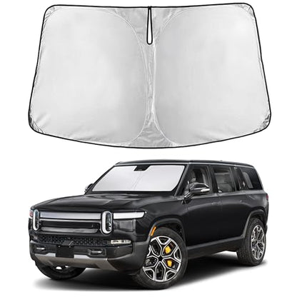 EcoNour Windshield Sunshade Compatible for Rivian R1S / R1T 2022-2024 2025 2026, Sun Visor for Front Windshield & Window Sun Shade Cover, UV Heat Blocker & Protector, Car Accessories - size: For Rivian R1T R1S (2022-2026)