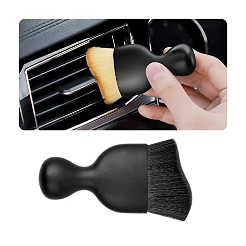 Blilo Car Interior Detailing Brush, Auto Soft Hair Cleaning Brushes, Curved Dirt Dust Collectors, Removal Tool for Dashboard Air Conditioner Vents Leather, Scratch Free (Black/1PCS) - color: Black, size: 1PCS