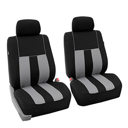 FH Group Striking Striped Car Seat Covers - Universal Fit, Washable Seat Covers for Cars, SUVs, Vans, Sedans, Gray, Front Set - color: Gray, size: Front Set