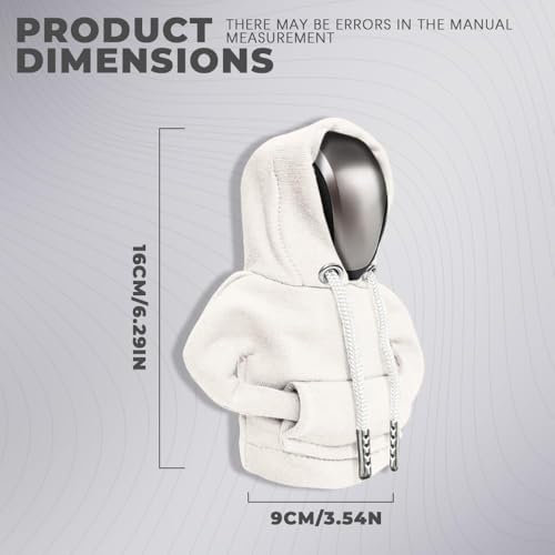 Gear Shift Hoodie, Gear Shift Cover, Fashionable Hoodie Automotive Gear Shift Knob Protector, Car Accessories Mini Sweater Gear Shift Knob Cover for Car Gear Shift Levers (White-2PCS) - color: White-2PCS