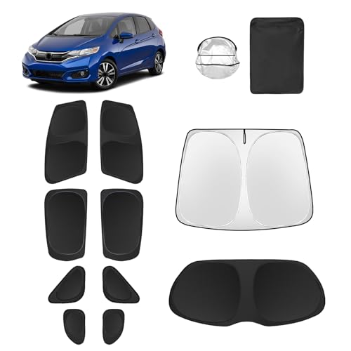 10pcs Car Window Shades for 2015-2020 Honda Fit Accessories,Windshield Side Rear Full Sunshade,Sun Visor UV Blocking, Privacy Protection and Blackout for Camping Outdoor - size: for 2015-2020 Honda Fit